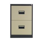 Talos 2 Drawer Filing Cabinet 465x620x700mm Coffee Cream TCS2FC-CC