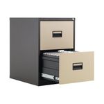Talos 2 Drawer Filing Cabinet 465x620x700mm Coffee Cream TCS2FC-CC