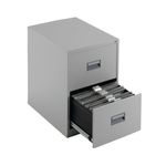 Talos 2 Drawer Filing Cabinet 465x620x700mm Grey TCS2FC-GR