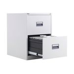 Talos 2 Drawer Filing Cabinet 465x620x700mm White TCS2FC-WH