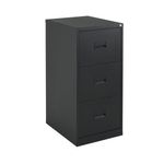 Talos 3 Drawer Filing Cabinet 465x620x1000mm Black TCS3FC-BK