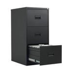 Talos 3 Drawer Filing Cabinet 465x620x1000mm Black TCS3FC-BK