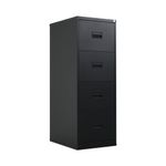Talos 4 Drawer Filing Cabinet 465x620x1300mm Black TCS4FC-BK