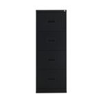 Talos 4 Drawer Filing Cabinet 465x620x1300mm Black TCS4FC-BK