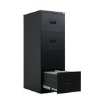 Talos 4 Drawer Filing Cabinet 465x620x1300mm Black TCS4FC-BK