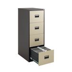 Talos 4 Drawer Filing Cabinet 465x620x1300mm Coffee Cream TCS4FC-CC