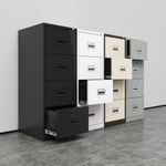 Talos 4 Drawer Filing Cabinet 465x620x1300mm White TCS4FC-WH