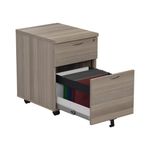 Jemini 2 Drawer Mobile Pedestal 404x500x595mm Grey Oak KF78943