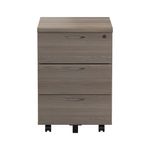 Jemini 3 Drawer Mobile Pedestal 400x500x595mm Grey Oak KF78945