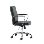Jemini Amalfi Meeting Chair 630x630x885-980mm Leather Look Black KF79135
