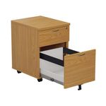 Jemini 2 Drawer Mobile Pedestal 404x500x595mm Nova Oak KF79872