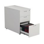 First 3 Drawer Desk High Pedestal 404x800x730mm White KF79932