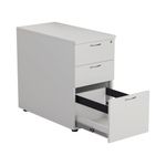 First 3 Drawer Desk High Pedestal 404x800x730mm White KF79932