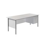 5 Star Modara Desk 2 Drw Fixed Pedestal 1800x730mm White KF800065