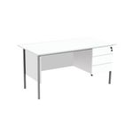 5 Star Modara Desk 3 Drw Fixed Pedestal 1500x730mm White KF800071