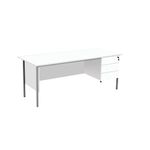 5 Star Modara Desk 3 Drw Fixed Pedestal 1800x730mm White KF800087