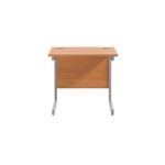 Jemini Single Rectangular Desk 800x600x730mm Beech/Silver KF800289
