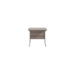 Jemini Single Rectangular Desk 800x600x730mm Grey Oak/Silver KF800295