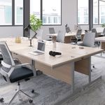 Jemini Single Rectangular Desk 800x600x730mm Nova Oak/Silver KF800300