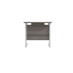 Jemini Single Rectangular Desk 800x600x730mm Grey Oak/White KF800357