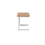 Jemini Single Rectangular Desk 800x600x730mm Nova Oak/White KF800363