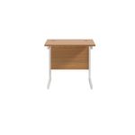 Jemini Single Rectangular Desk 800x600x730mm Nova Oak/White KF800363