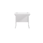 Jemini Single Rectangular Desk 800x600x730mm White/White KF800379