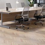 Jemini Single Rectangular Desk 1200x600x730mm Grey Oak/Silver KF800412