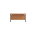 Jemini Single Rectangular Desk 1400x600x730mm Beech/Silver KF800524