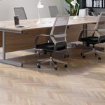 Jemini Single Rectangular Desk 1400x600x730mm Beech/Silver KF800524