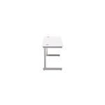 Jemini Single Rectangular Desk 1400x600x730mm White/Silver KF800559