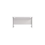 Jemini Single Rectangular Desk 1400x600x730mm White/Silver KF800559