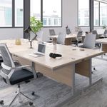 Jemini Single Rectangular Desk 1400x600x730mm White/Silver KF800559