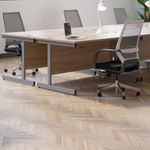 Jemini Single Rectangular Desk 1400x600x730mm Beech/White KF800587
