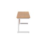 Jemini Single Rectangular Desk 1400x600x730mm Nova Oak/White KF800608