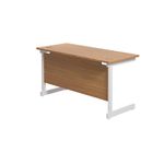 Jemini Single Rectangular Desk 1400x600x730mm Nova Oak/White KF800608