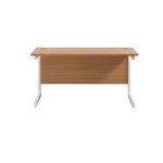 Jemini Single Rectangular Desk 1400x600x730mm Nova Oak/White KF800608