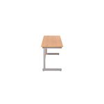 Jemini Single Rectangular Desk 1600x600x730mm Beech/Silver KF800648