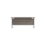 Jemini Single Rectangular Desk 1600x600x730mm Grey Oak/Silver KF800654