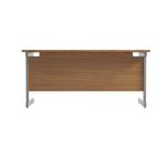 Jemini Single Rectangular Desk 1600x600x730mm Nova Oak/Silver KF800660
