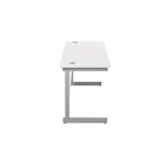 Jemini Single Rectangular Desk 1600x600x730mm White/Silver KF800676