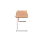 Jemini Single Rectangular Desk 1600x600x730mm Beech/White KF800703