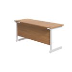 Jemini Single Rectangular Desk 1600x600x730mm Nova Oak/White KF800725