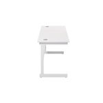 Jemini Single Rectangular Desk 1600x600x730mm White/White KF800738