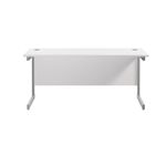 Jemini Single Rectangular Desk 1800x600x730mm White/Silver KF800794