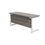 Jemini Single Rectangular Desk 1800x600x730mm Grey Oak/White KF800834
