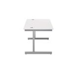 Jemini Single Rectangular Desk 1200x800x730mm White/Silver KF801033