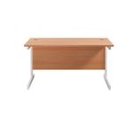 Jemini Single Rectangular Desk 1200x800x730mm Beech/White KF801061