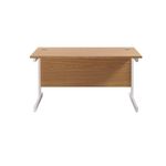 Jemini Single Rectangular Desk 1200x800x730mm Nova Oak/White KF801083
