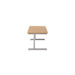 Jemini Single Rectangular Desk 1400x800x730mm Nova Oak/Silver KF801145